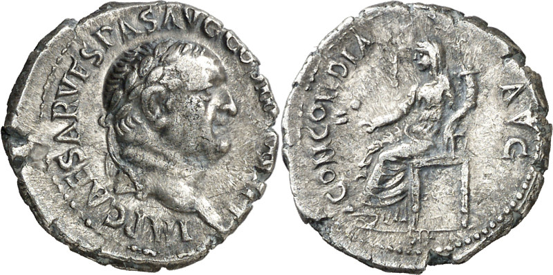 (71 d.C.). Vespasiano. Éfeso. Denario. (Spink 2269 var) (S. falta) (RIC. falta) ...