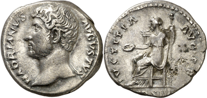 (129-130 d.C.). Adriano. Denario. (Spink 3501 var) (S. 897) (RIC. 1028). 3,34 g....