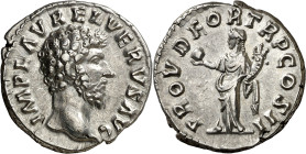 (161 d.C.). Lucio Vero. Denario. (Spink 5354 var) (S. 144) (RIC. 463). 3,37 g. EBC-.