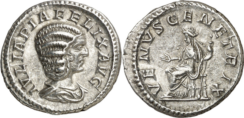 (216 d.C.). Julia Domna. Denario. (Spink 7106) (S. 212) (RIC. 388c, de Caracalla...