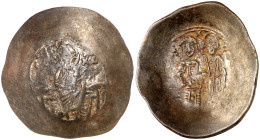Manuel I, Comneno (1143-1180) Constantinopla. Aspron trachy de vellón. (Ratto 2127) (S. 1966). 4,21 g. MBC.