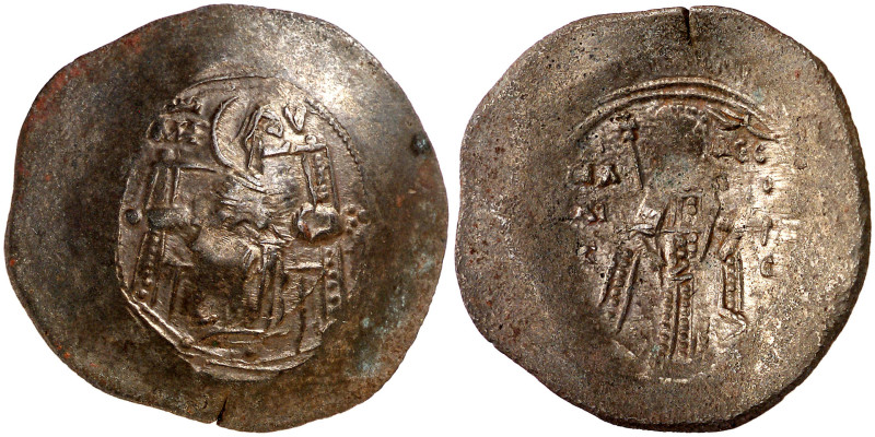 Isaac II, Ángelo (1185-1195). Constantinopla. Aspron trachy de vellón. (Ratto 21...