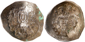 Alejo III, Ángelo-Comneno (1195-1203). Constantinopla. Aspron trachy de vellón. (Ratto 2206 sim) (S. 2012 sim). 2,58 g. MBC.