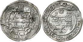 Califato. AH 330. Abderrahman III. Al Andalus. Dirhem. (V. 396) (Fro. 8). Grieta superficial en anverso. 3,18 g. MBC.