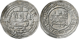 Califato. AH 332. Abderrahman III. Al Andalus. Dirhem. (V. 398) (Fro. 12). Ex Áureo 29/10/1992, nº 2169. 2,85 g. MBC+.