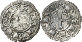 Vescomtat de Besiers. Roger II (1150-1167). Besiers. Diner. (Cru.V.S. 150.1) (Cru.Occitània 24) (Cru.C.G. 2010a). Escasa. 0,73 g. MBC+.