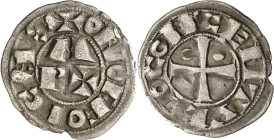 Vescomtat de Bearn. A nom de Cèntul (s. XI-1426). Òbol morlà. (Cru.V.S. 167) (Cru.Occitània 93) (Cru.C.G. 2031). Escasa. 0,44 g. MBC+.