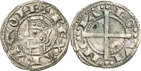 Comtat de Provença. Alfons I (1162-1196). Provença. Ral coronat. (Cru.V.S. 170) (Cru.Occitània 96) (Cru.C.G. 2104). Corona doble. Atractiva. Escasa y ...
