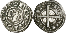 Comtat de Provença. Pere I (1196-1213). Provença. Òbol de ral coronat. (Cru.V.S. 173) (Cru.Occitània 99) (Cru.C.G. 2115). Corona doble. Escasa. 0,47 g...