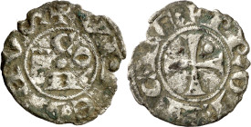 Comtat de Forcalquer. Guillem II d'Urgell (1150-1209). Forcalquer. Diner. (Cru.V.S. 180) (Cru.Occitània 117d) (Cru.C.G. 2040e). Escasa. 0,62 g. MBC-.