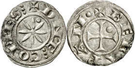 Comtat d'Embrun. Bertran d'Urgell (1150-1207). Urgell. Diner. (Cru.V.S. 183.3 var) (Cru.Occitània 115e, como Bernat I) (Cru.C.G. 2043d). Muy escasa. 0...