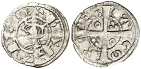 Jaume I (1213-1276). Barcelona. Òbol de tern. (Cru.V.S. 311.1) (Cru.C.G. 2121a). Ex Áureo & Calicó 25/04/2019, nº 1424. 0,45 g. MBC.