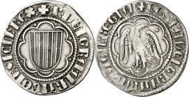 Pere II (1276-1285). Sicília. Pirral. (Cru.V.S. 325) (Cru.C.G. 2142) (MIR. 172). Escasa. 3,21 g. MBC/MBC-.
