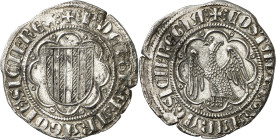 Pere II (1276-1285). Sicília. Pirral. (Cru.V.S. 325.2) (Cru.C.G. 2142c) (MIR. 173). Oxidaciones limpiadas. Escasa. 2,78 g. (MBC+).