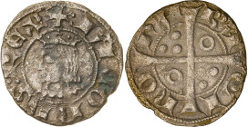 Jaume II (1291-1327). Barcelona. Diner. (Cru.V.S. 344.1) (Cru.C.G. 2160a). Ex Áureo 30/10/2012, nº 2315. 1,01 g. MBC-/MBC.