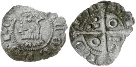 Jaume II (1291-1327). Barcelona. Òbol. (Cru.V.S. 345.1) (Cru.C.G. 2166a). Letras A y U góticas. Cospel faltado. Escasa. (MBC-).