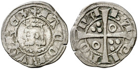 Jaume II (1291-1327). Barcelona. Diner. (Cru.V.S. 346.1 var) (Cru.C.G. 2161a var). Letras A y U latinas en anverso y A góticas en reverso. Sin separad...