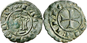 Jaume II (1291-1327). Sicília. Diner. (Cru.V.S. 360) (Cru.C.G. 2178) (MIR. 182). Atractiva. 0,71 g. MBC+.