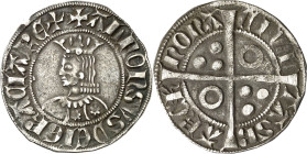 Alfons III (1327-1336). Barcelona. Croat. (Cru.V.S. 366.1) (Cru.C.G. 2184c). Flores de seis pétalos. 2,98 g. MBC.