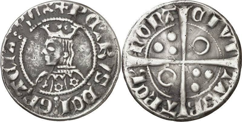 Pere III (1336-1387). Barcelona. Croat. (Cru.V.S. 402.1) (Cru.C.G. 2220d). Flore...