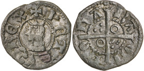Pere III (1336-1387). Barcelona. Òbol. (Cru.V.S. 417) (Cru.C.G. 2239a). Ex Áureo & Calicó 30/10/2012, nº 2319. Escasa. 0,83 g. MBC.