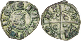 Pere III (1336-1387). Barcelona. Diner. (Cru.V.S. 420) (Cru.C.G. 2235a). Leves incrustaciones. 0,96 g. (MBC/MBC+).