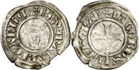 Jaume II de Mallorca (1276-1285 / 1298-1311). Mallorca. Malla. (Cru.V.S. 540) (Cru.C.G. 2510). Letras A sin travesaño en anverso. Cospel ligeramente i...