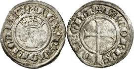 Jaume II de Mallorca (1276-1285 / 1298-1311). Mallorca. Diner. (Cru.V.S. 544) (Cru.C.G. 2509). Letras A góticas. Escasa. 0,78 g. MBC/MBC+.