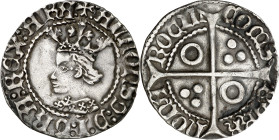 Alfons IV (1416-1458). Perpinyà. Croat. (Cru.V.S. 825.9) (Cru.C.G. 2868l). Atractiva. 3,17 g. MBC+/EBC-.