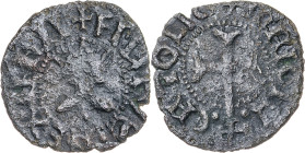 s/d. Felipe II. Mallorca. 1 diner. (AC. 3). 0,52 g. BC+.