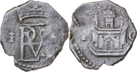 s/d. Felipe II. Cuenca. 1 blanca. (AC. 35). 0,89 g. BC+.