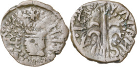 1610. Felipe III. Valencia. 1 diner. (AC. 54) (Cru.C.G. 4362a). 1,10 g. MBC-.
