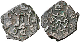 168 (sic). Felipe III. Pamplona. 4 cornados. (AC. 62). 2,34 g. MBC.