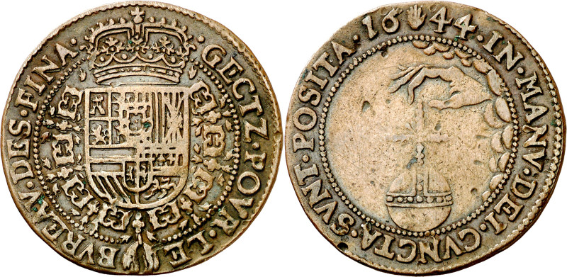 1644. Felipe IV. Amberes. Jetón. (D. 3986) (V.Q. 13830 var. metal). 5,50 g. MBC....