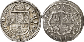 1652/1. Felipe IV. Segovia. BR/I. 1 real. (AC. 794). Ex Áureo 22/09/1999, nº 770. Escasa. 3,16 g. MBC+.