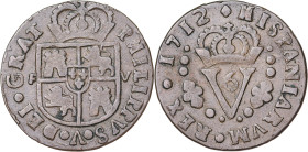 1712. Felipe V. Valencia. 1 sisó. (AC. 14). 4,47 g. MBC.