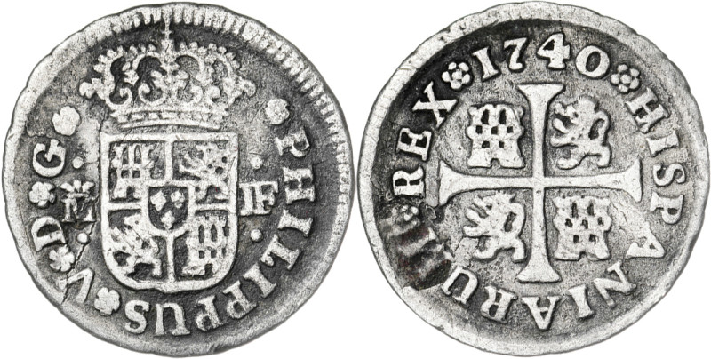 1740. Felipe V. Madrid. JF. 1/2 real. (AC. 186). 1,24 g. BC+.