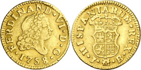 1758. Fernando VI. Madrid. JB. 1/2 escudo. (AC. 564). 1,72 g. MBC-/MBC.