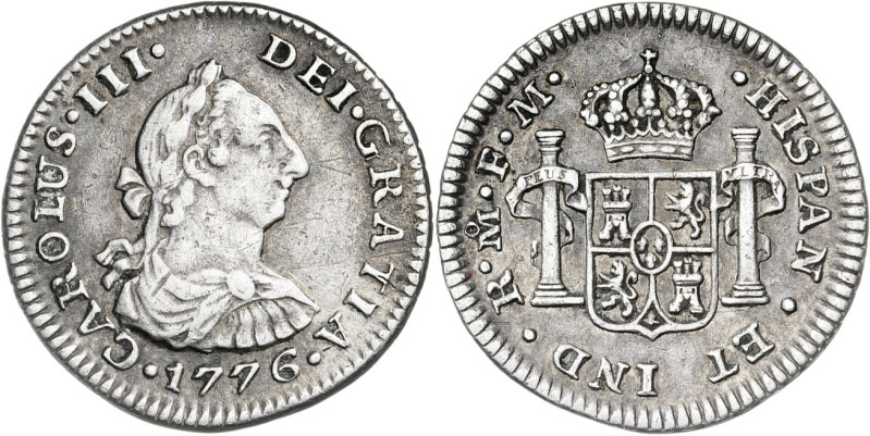 1776. Carlos III. México. FM. 1/2 real. (AC. 200). Ex Áureo 30/04/1991, nº 411. ...