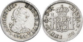 1781. Carlos III. México. FF. 1/2 real. (AC. 207). 1,63 g. MBC/MBC+.