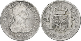 1780. Carlos III. México. FF. 2 reales. (AC. 669). 6,46 g. BC+.