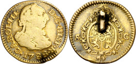1788. Carlos III. Sevilla. C. 1/2 escudo. (AC. 1318). Soldadura en reverso. 1,74 g. (BC+).