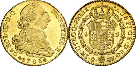 1786. Carlos III. Madrid. DV. 4 escudos. (AC. 1791). Brillo original. 13,46 g. S/C-.