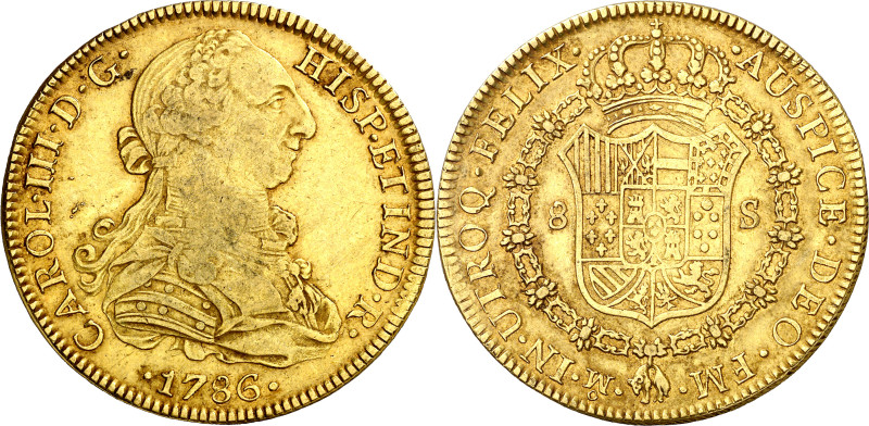 1786. Carlos III. México. FM. 8 escudos. (AC. 2021) (Cal.Onza 785). Ceca y ensay...