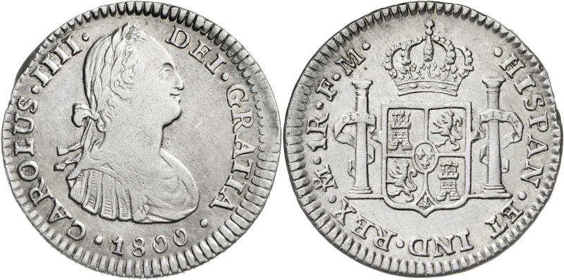 1800. Carlos IV. México. FM. 1 real. (AC. 442). Ex M. Sisó 09/10/1984. 3,36 g. M...