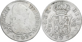 1789. Carlos IV. Madrid. MF. 2 reales. (AC. 596). 5,74 g. BC/BC+.