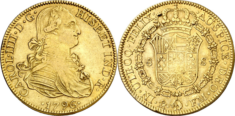 1796. Carlos IV. México. FM. 8 escudos. (AC. 1636) (Cal.Onza 1027). 26,99 g. MBC...