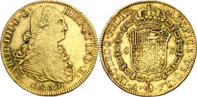 1802. Carlos IV. México. FT. 8 escudos. (AC. 1645) (Cal.Onza 1037). 26,98 g. MBC/MBC+.