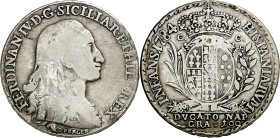 1784. Fernando IV de Nápoles. Nápoles. CC-C. 100 grana. (Vti. 273) (MIR. 374). Rara. 22,19 g. BC+/MBC-