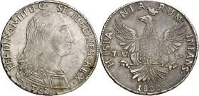 1800. Fernando III de Sicilia. Palermo. JU-I. 12 tari. (Vti. 133) (MIR. 639/2). Rara. 27,13 g. MBC.